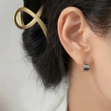 925 Silver Smooth Curved Stud Earrings for Women