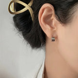 925 Silver Smooth Curved Stud Earrings for Women