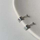 925 Silver Smooth Curved Stud Earrings for Women