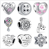 Paw Wine Balloon Charm Pendant Beads for 925 Silver Bracelet DIY Jewelry