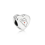 Charmante Fille En Forme De Coeur Collier en Argent Sterling S925