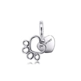 Pet Cat Dangle Charm for Snake Chain Bracelets 925 Silver