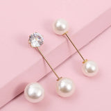 Pearl Long Brooch Pin for DIY Brooches Lapel Dress Parts Pins Jewelry