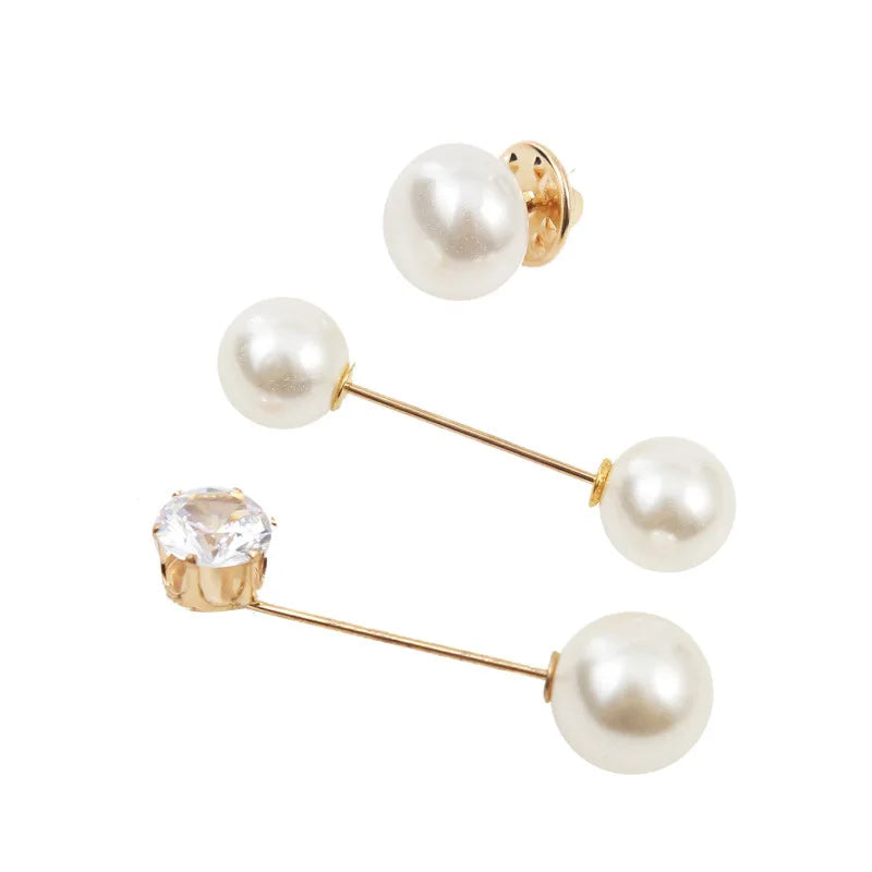 Pearl Long Brooch Pin for DIY Brooches Lapel Dress Parts Pins Jewelry