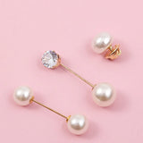 Pearl Long Brooch Pin for DIY Brooches Lapel Dress Parts Pins Jewelry