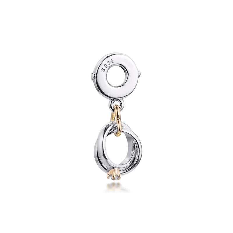Silver Wedding Rings Dangle Charms for Bracelets
