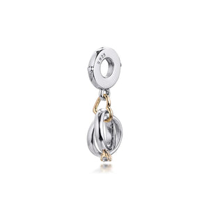 Silver Wedding Rings Dangle Charms for Bracelets