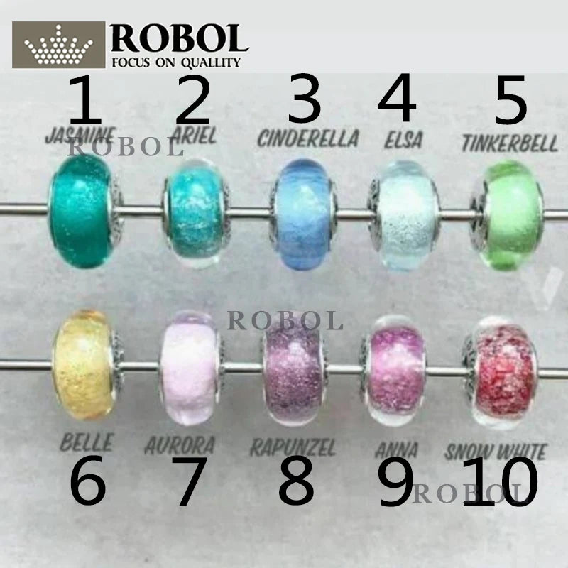 925 Sterling Silver Charm Glass Beads Series Jewelry