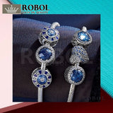 925 Silver Sapphire Radiant Hearts & Mosaic Charms