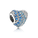 925 Silver Sapphire Radiant Hearts & Mosaic Charms