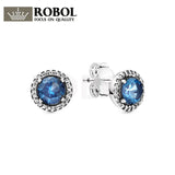 925 Sterling Silver Blue Stud Earrings for Women