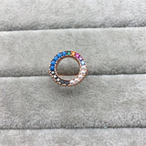 925 Sterling Silver Heart Gemstone Ring for Women