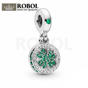 925 Silver Winter Clover Round Pendant Gift