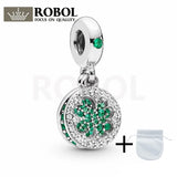 925 Silver Winter Clover Round Pendant Gift