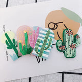 Cactus Print Pattern Acrylic Pendant Geometric Earrings