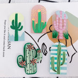 Cactus Print Pattern Acrylic Pendant Geometric Earrings