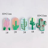 Cactus Print Pattern Acrylic Pendant Geometric Earrings