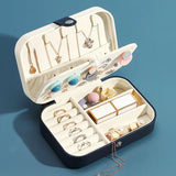 Portable Travel Jewelry Organizer Box Mini PU Leather Storage Case