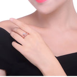 Royal Queen Crown CZ Rose Wedding Engagement Ring