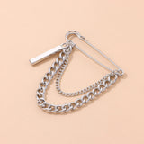 Punk Metal Chain Brooch for Street Accessories Decoration
