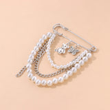 Punk Metal Chain Brooch for Street Accessories Decoration