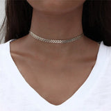 Punk Paperclip Chain Choker Necklace Women Hollow OT Clasp Chain Necklace