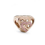 S925 Silver Pine Cone Love Heart Pendant DIY Jewelry