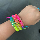 Rainbow Friendship Knotted Bracelet, Sweet Colorful Fashion Jewelry