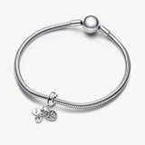 925 Sterling Silver Snake Chain Charm Bangle Star Series Bracelet
