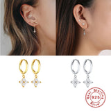 925 Silver Hoop Earrings Lightning Bee Eye Animal Charm Dangle Earring