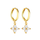 925 Silver Hoop Earrings Lightning Bee Eye Animal Charm Dangle Earring