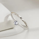 925 Sterling Silver CZ Charm Rings Women Wedding Jewelry