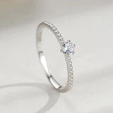 925 Sterling Silver CZ Charm Rings Women Wedding Jewelry