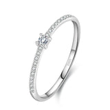 925 Sterling Silver CZ Charm Rings Women Wedding Jewelry