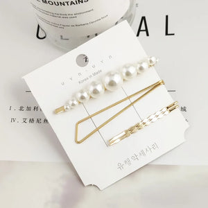 Bride Ins Pearl Hairpin Metal Clip Headdress