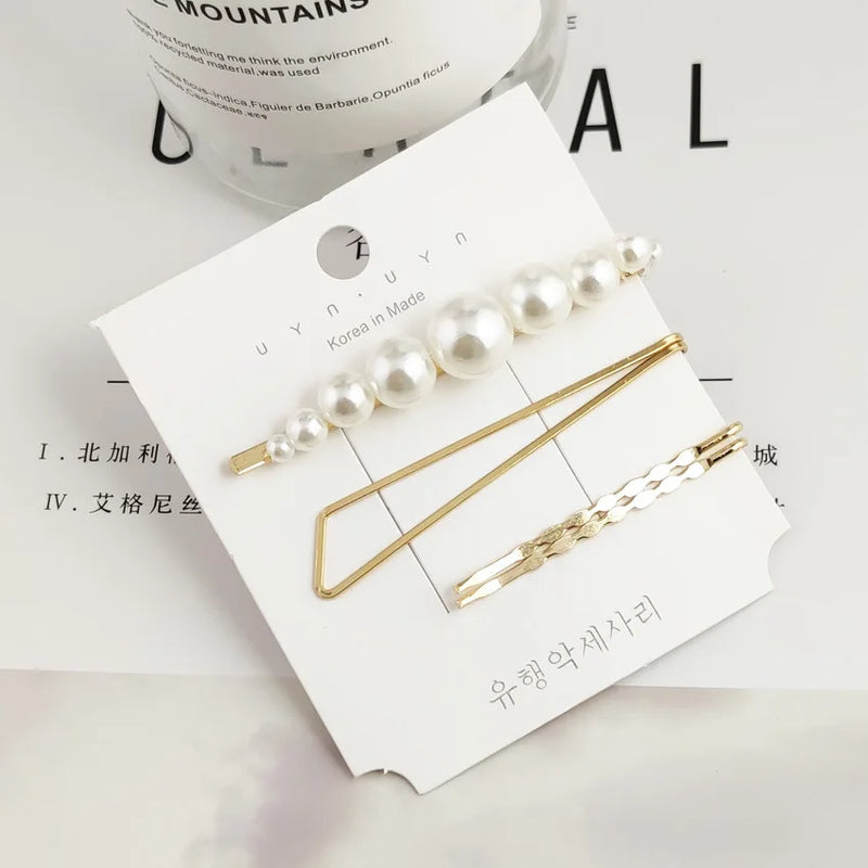 Bride Ins Pearl Hairpin Metal Clip Headdress