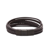 Vintage Punk Rock Leather Bracelet Men Bangle