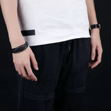 Vintage Punk Rock Leather Bracelet Men Bangle