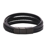 Vintage Punk Rock Leather Bracelet Men Bangle