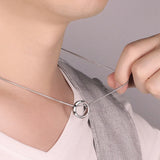 Round Pendant Necklace With 1.5mm Steel Chain, Couples' Jewelry