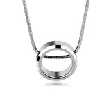 Round Pendant Necklace With 1.5mm Steel Chain, Couples' Jewelry