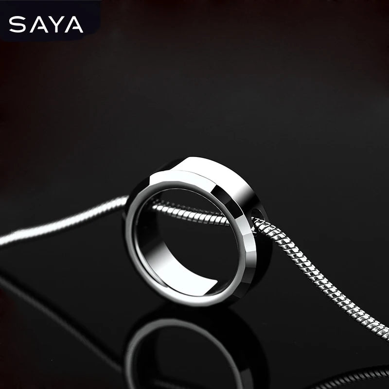 Round Pendant Necklace With 1.5mm Steel Chain, Couples' Jewelry