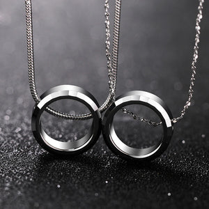Round Pendant Necklace With 1.5mm Steel Chain, Couples' Jewelry