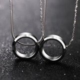 Round Pendant Necklace With 1.5mm Steel Chain, Couples' Jewelry