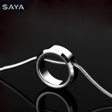 Round Pendant Necklace With 1.5mm Steel Chain, Couples' Jewelry