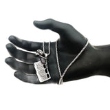 Vintage Silver Skull Kitchen Pendant Necklace for Men