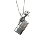 Vintage Silver Skull Kitchen Pendant Necklace for Men