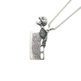 Vintage Silver Skull Kitchen Pendant Necklace for Men