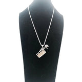 Vintage Silver Skull Kitchen Pendant Necklace for Men