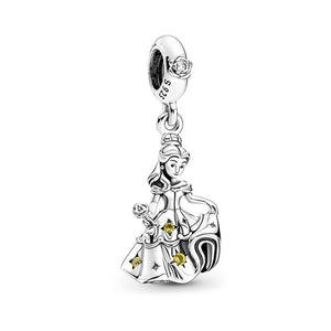 Santa Claus Moon Charm S925 Snow Globe Angel Bracelet Necklace DIY Jewelry